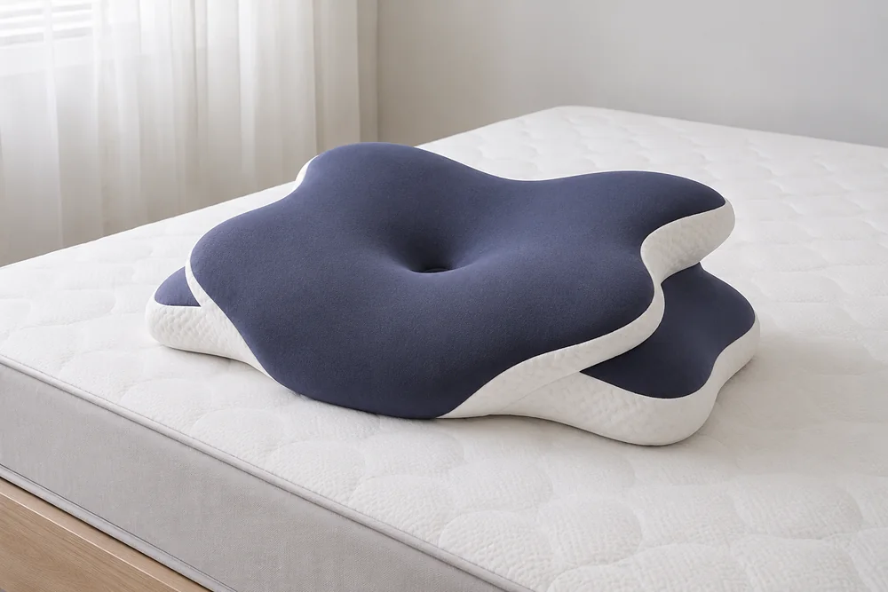 Het vlinderkussen alleen op een matras zonder lakens