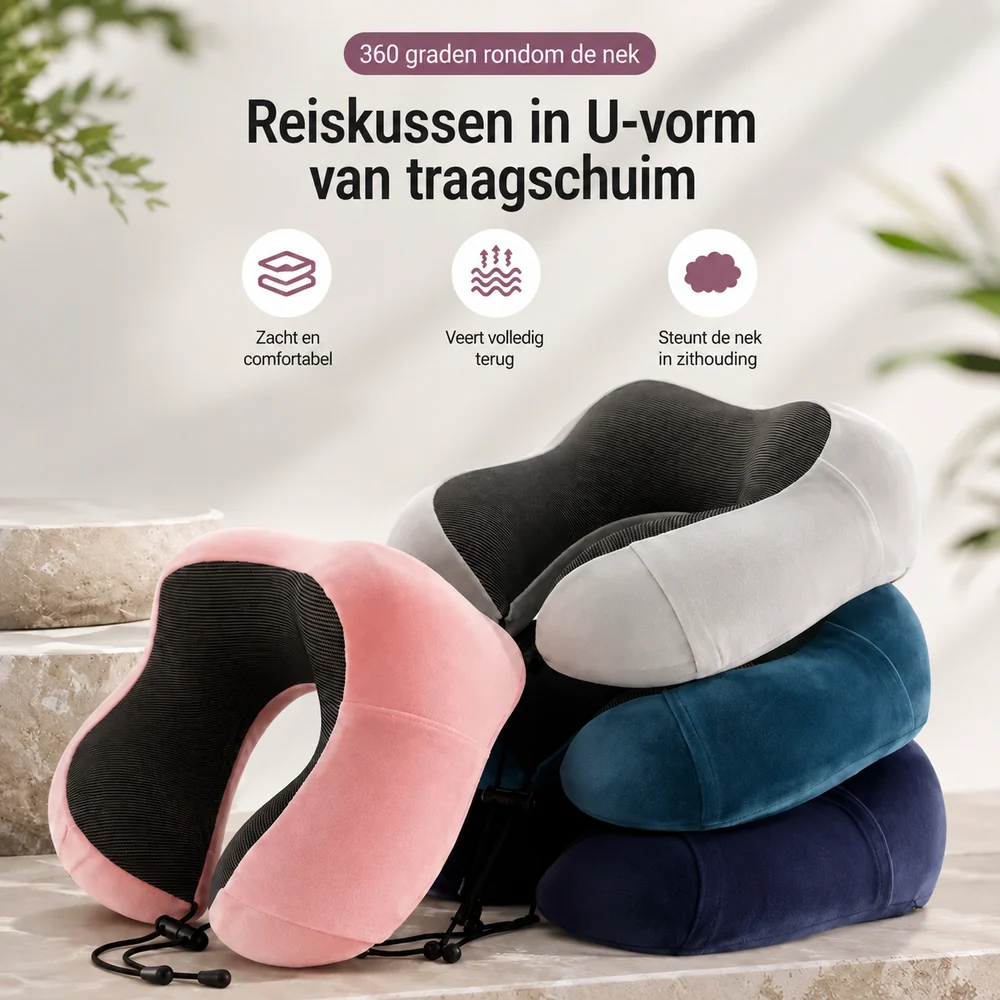 De reiskussens in hun kleuren, met de kenmerken van het model
